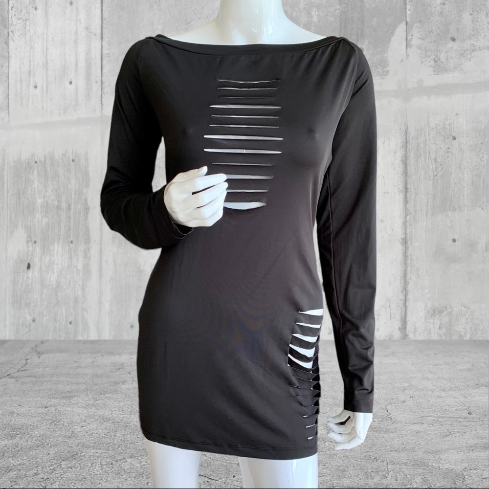 BLVD COLLECTION LASER CUT BLACK DRESS. SIZE XL. BODYCON
